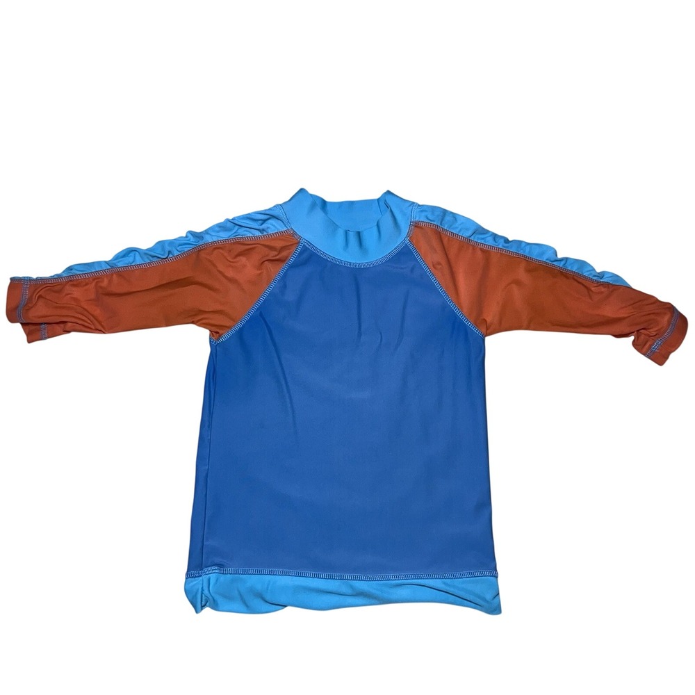 Mini Boden Toddler Boys Rash Guard Size 4-5 Years Orange Blue Bathing suit
